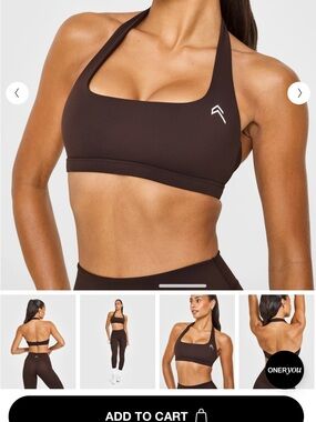 Oner Active Halter Sports Bra Brown Cocoa